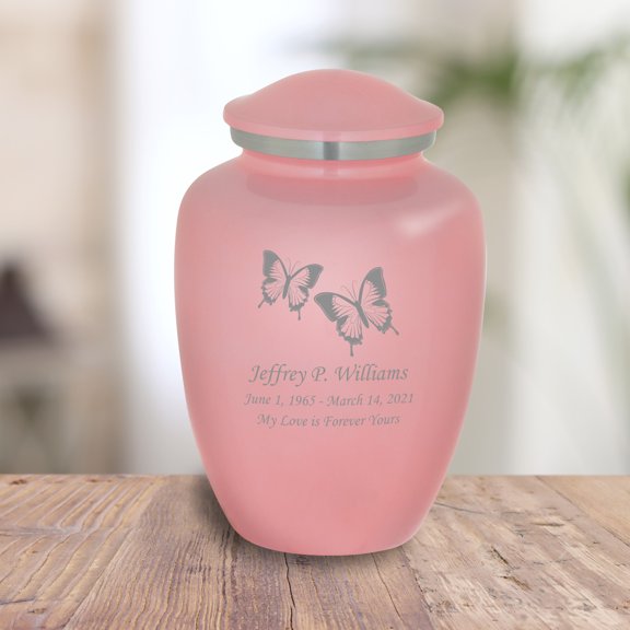 Two Butterflies Cremation Urn - 6 Colors - 2 Sizes