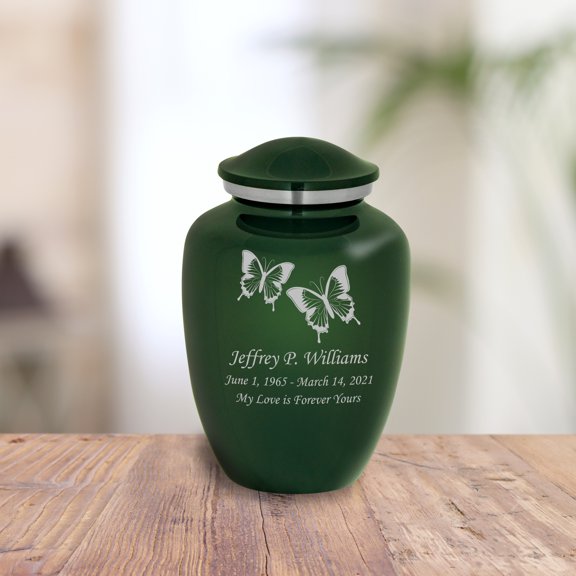 Two Butterflies Cremation Urn - 6 Colors - 2 Sizes