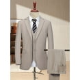 thumbnail image 1 of [Two Button Lapel] Men's 3pcs Business Suit | Champagne Color | Two Button Lapel Jacket Vest Trouser Set | Wedding Business Tuxedo, 1 of 8
