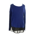 thumbnail image 1 of Two By Vince Camuto Bright Blue Chiffon Shirttail Pullover M, 1 of 1