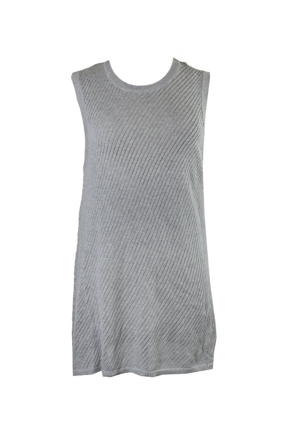 Two By Vince Camuto Womens Grey Pointelle Stitch Sweater Top M