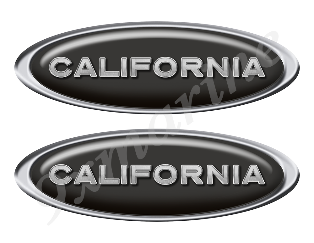 Two California Classic Oval Stickers 10" long