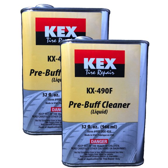 Two Cans of Kex Liquid Tire Pre Buff Repair Cleaner Buffing Solution 32 oz each - Tire Buffer