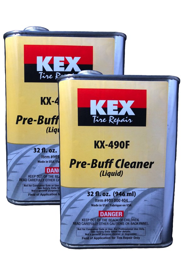 Two Cans of Kex Liquid Tire Pre Buff Repair Cleaner Buffing Solution 32 oz each - Tire Buffer