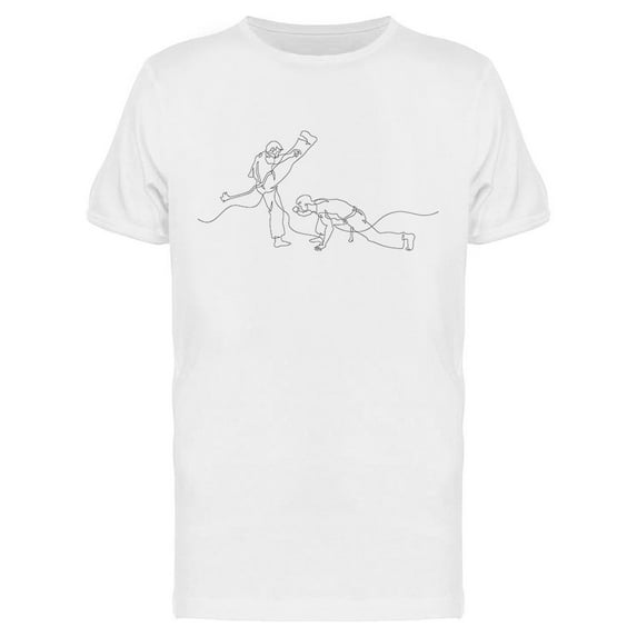 Two Capoeira Fighters Training T-Shirt Men -Image by Shutterstock, Male XX-Large