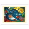 thumbnail image 1 of Two Cats Blue and Yellow - From an Original Color Painting by Franz Marc c.1912 - Fine Art Matte Paper Print (Unframed) 18x24in, 1 of 4