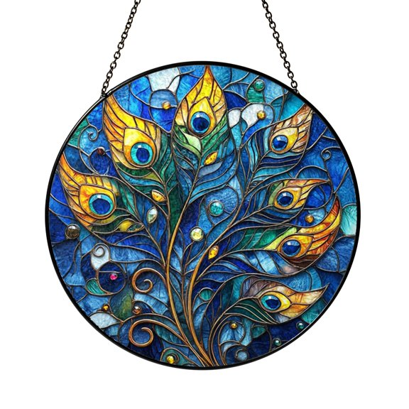 Two Cats Mosaic Stained Glass Suncatcher, Colorful Window Hanging Decor, Pet Lover Art Accent