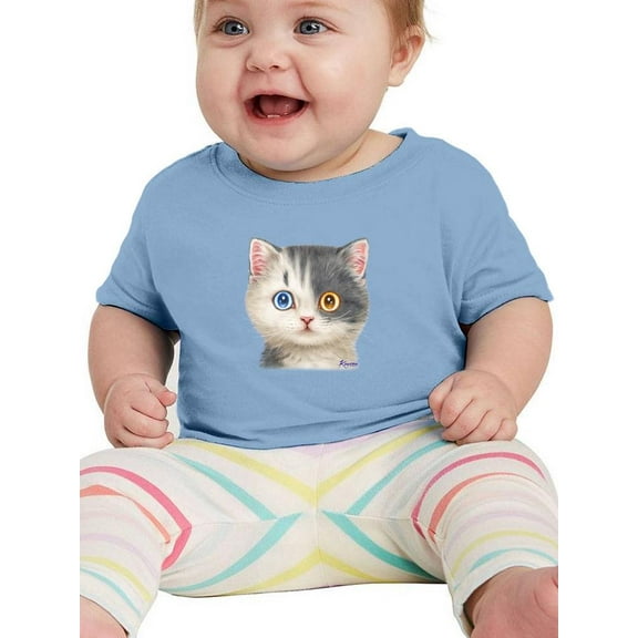 Two Cats With Two Eye Colors T-Shirt Infant -Kayomi Harai Designs,  24 Months
