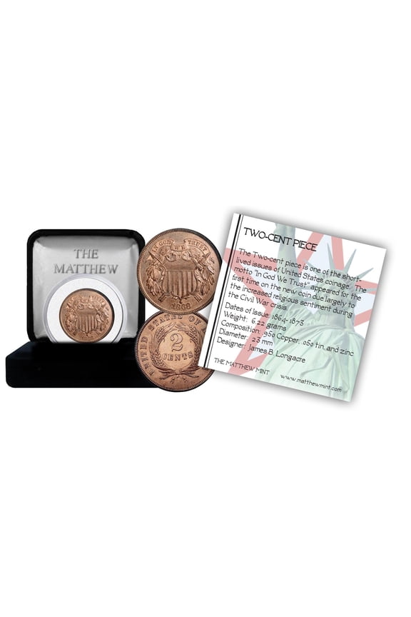 Two Cent Piece in velour box USA