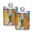 thumbnail image 1 of Two Chickens Flowers Oil Painting Translucent Plastic Cans Storage Canisters with Lid Set of 2, 1 of 7