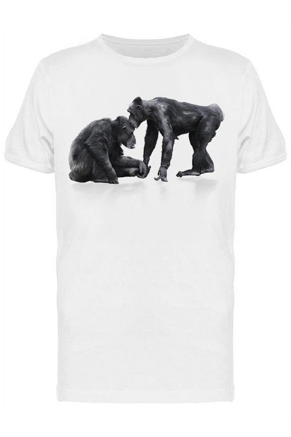 Two Chimpanzees In Photo Studio T-Shirt Men -Image by Shutterstock, Male Medium