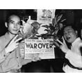 thumbnail image 1 of Two Chinese-Americans Celebrating The Announcement Of The End Of World War Ii History (24 x 18), 1 of 1