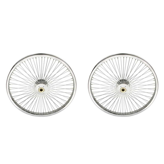 Two Chrome 20" 72 Spoke Hollow Hub Wheels for Trike.