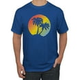 thumbnail image 1 of Two Coconut Palm Trees Beach Sunset | Mens Pop Culture Graphic T-Shirt, Royal, Large, 1 of 4