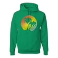 thumbnail image 1 of Two Coconut Palm Trees Beach Sunset | Mens Pop Culture Hooded Sweatshirt Graphic Hoodie, Kelly, 3XL, 1 of 4