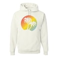 thumbnail image 1 of Two Coconut Palm Trees Beach Sunset | Mens Pop Culture Hooded Sweatshirt Graphic Hoodie, White, 3XL, 1 of 4
