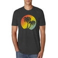 thumbnail image 1 of Two Coconut Palm Trees Beach Sunset | Mens Pop Culture Premium Tri Blend T-Shirt, Vintage Black, X-Large, 1 of 4