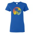 thumbnail image 1 of Two Coconut Palm Trees Beach Sunset | Womens Pop Culture Graphic T-Shirt, Royal, 2XL, 1 of 4