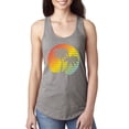 thumbnail image 1 of Two Coconut Palm Trees Beach Sunset | Womens Pop Culture Jersey Racerback Tank Top, Heather Grey, Large, 1 of 4