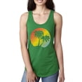 thumbnail image 1 of Two Coconut Palm Trees Beach Sunset | Womens Pop Culture Jersey Racerback Tank Top, Kelly, Large, 1 of 4