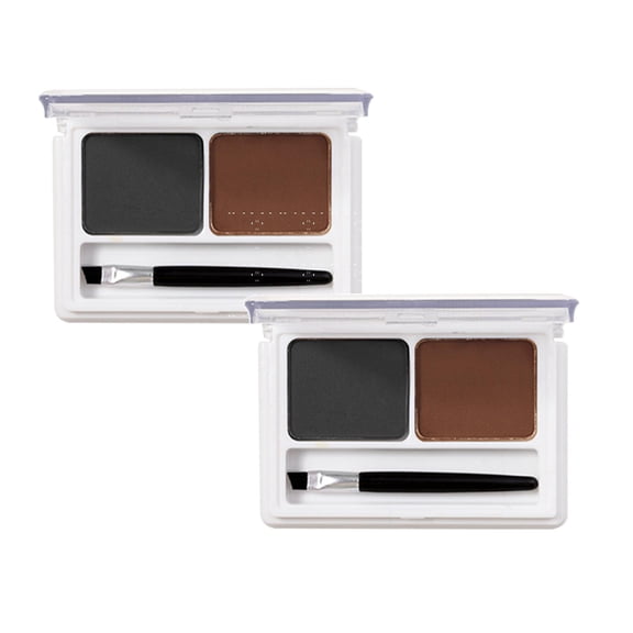 Two-Color Eyebrow Powder - Waterproof Sweat-Proof 0.88oz, Smooth Fine Pigment, Natural Long-Lasting Makeup, Professional Brow Kit, Travel-Friendly, Matte and Shimmer, Women 1PC*2