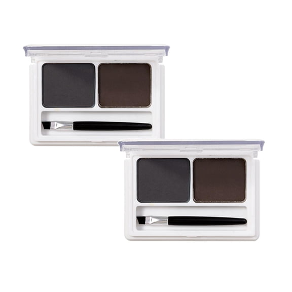 Two-Color Eyebrow Powder - Waterproof Sweat-Proof 0.88oz, Smooth Fine Pigment, Natural Long-Lasting Makeup, Professional Brow Kit, Travel-Friendly, Matte and Shimmer, Women 1PC*2