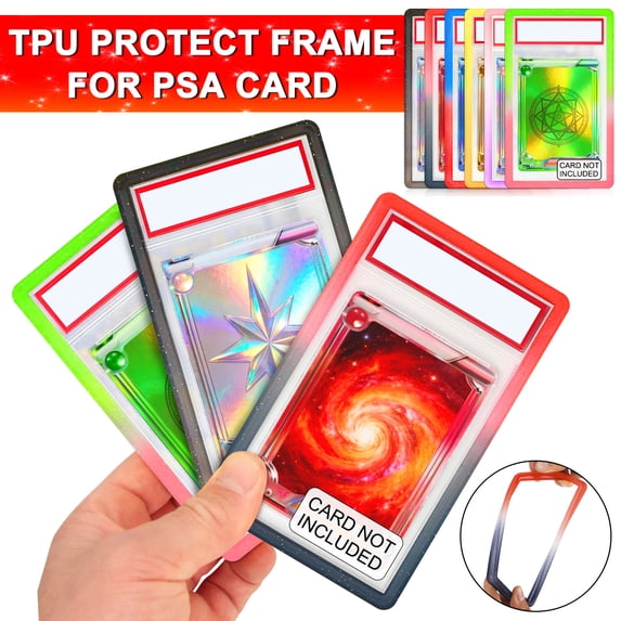 Two-Color Gradient Slab Protector Graded Bumper for PSA Graded Cards Only,Colorful Edge Protector - 6PACK 6 Colors