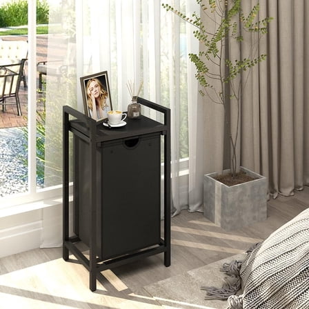 Two-Color Laundry Hamper with Removable Bag & Top Shelf - Space-Saving Basket for Small Spaces, Laundry Room, Bedroom & Bathroom