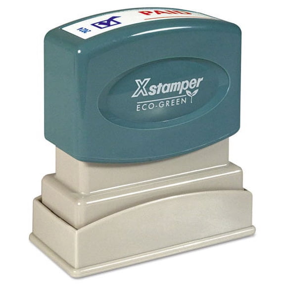 Two-Color Title Stamp, Paid, Blue/red | Bundle of 2 Each