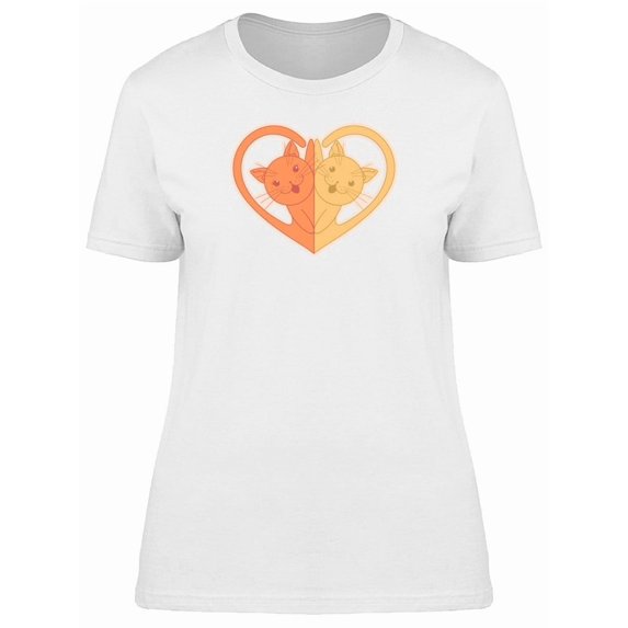 Two Colored Cats In Heart Tee Women's -Image by Shutterstock