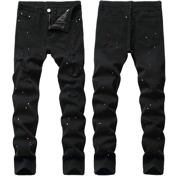Two Colors Spliced Into Jeans Men‘s Fashion Casual Trousers and Shorts Red Green Yellow Denim Pants 28-38