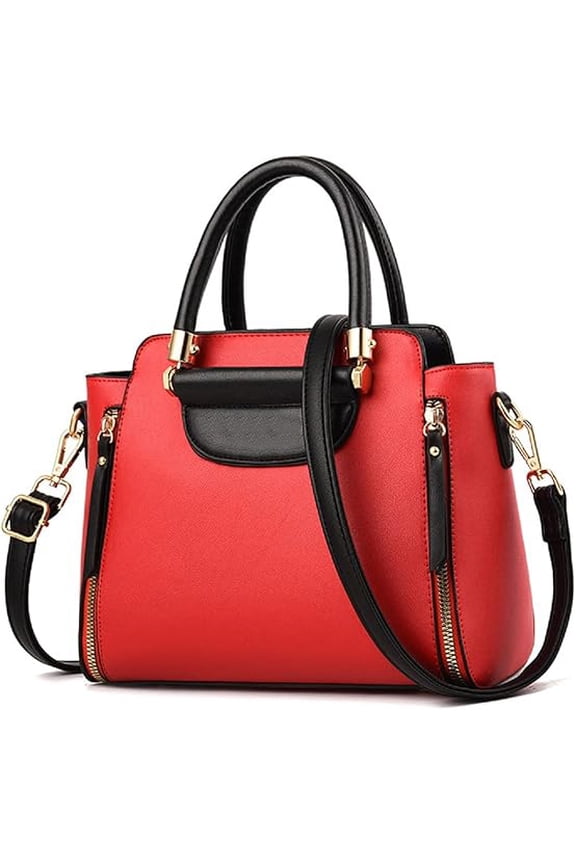 Two Coloured Women PU Leather Crossbody Hand Bag Single Shoulder Bags Embroidery Handbag with Adjustable Strap