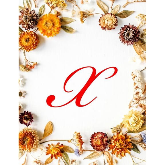 Two Column Ledger: X: Monogram Initial Two Column Ledger Accounting Paper, Appointment Book, Business Ledgers And Record Books - Fall Flowers, 8.5 x 11, 100 pages (Paperback)