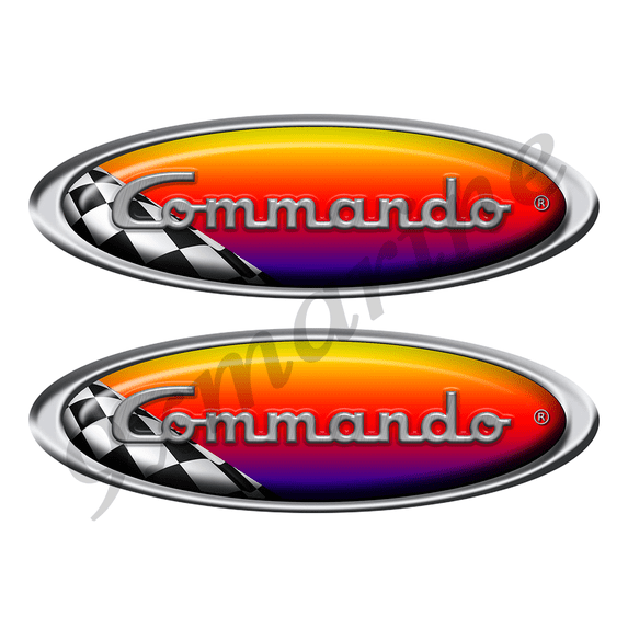 Two Commando Racing Oval Stickers