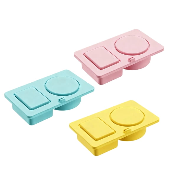 Two Compartment Silicone Food Storage Box with Secure Cover Space Saving Kitchen Tool Camping Food Carriers for Travel