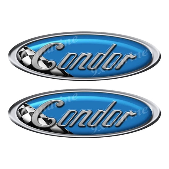 Two Condor Vinyl Racing Oval Stickers 10" long each