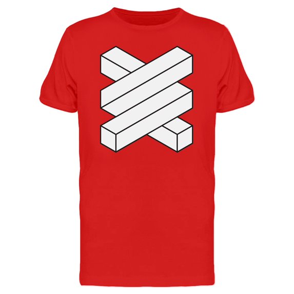 Two Connected Round Lines T-Shirt Men -Image by Shutterstock, Male Medium