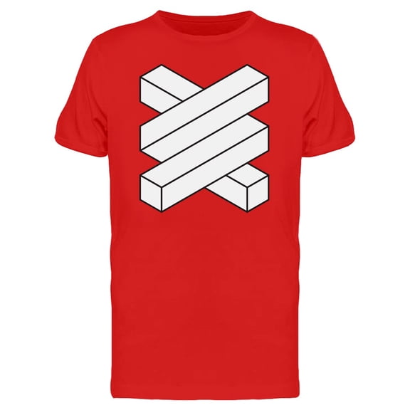 Two Connected Round Lines T-Shirt Men -Image by Shutterstock, Male Medium