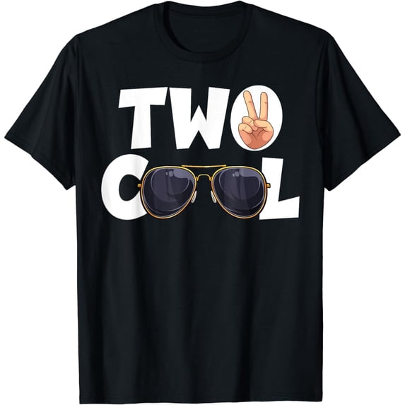 Two Cool Too Cool 2 Years Old Birthday Funny Sunglasses T-Shirt