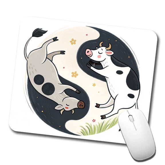 Two Cows Yin Yang Mouse Pad Low Profile Gaming Mat