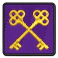 thumbnail image 1 of Two Crossed Keys Applique Multi-Color Embroidered Hook & Loop Patch - 2.5 Inch Small, 1 of 5