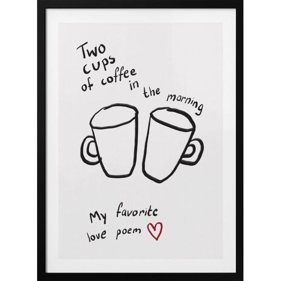 Two Cups Framed Art Modern Wall Decor