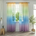 thumbnail image 1 of Two Curtains Gradient Rainbow Color Screen Bedroom Wide Strip Curtain Fabric 2Pcs, 1 of 9