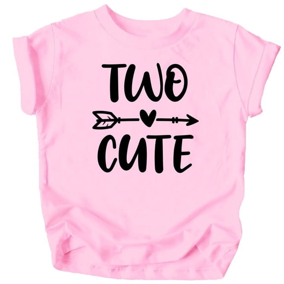Two Cute Arrow 2nd Birthday Shirt for Toddler Girls Second Birthday Outfit Black on Pink Shirt 2T