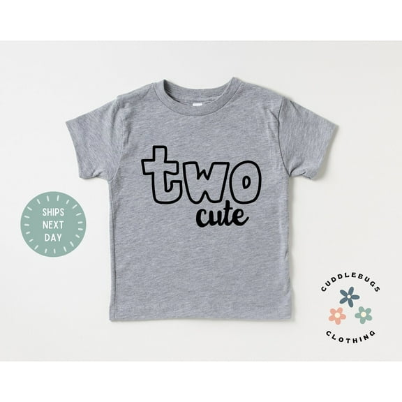 Two Cute Birthday Shirt - - Two Unikids Second Birthday Shirt - Second Birthday Tee For Toddler - 2 Year Old Boy Girl Natural Tshirt, New Born, Baby Shower Gift, New Parents Gift