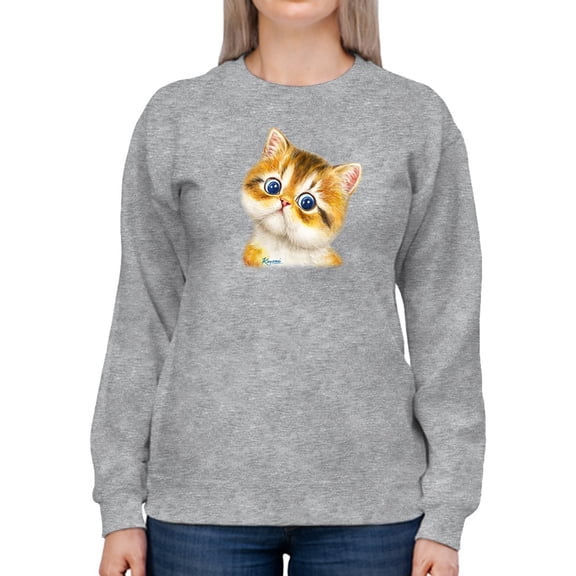 Two Cute Kittens Sweatshirt Women -Kayomi Harai Designs, Female 3X-Large