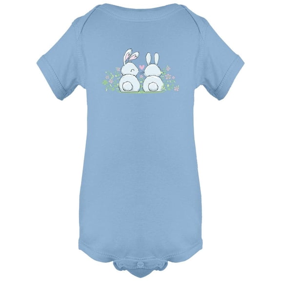 Two Cute Rabbits Sitting Bodysuit Infant -Image by Shutterstock,  24 Months