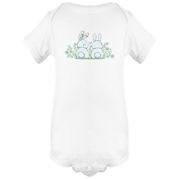 Two Cute Rabbits Sitting Bodysuit Infant -Image by Shutterstock,  Newborn