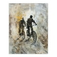 thumbnail image 1 of Two Cyclists Bikes Dark Bubble Painting Artwork Living Room Extra Large XL Wall Art Poster Print, 1 of 5
