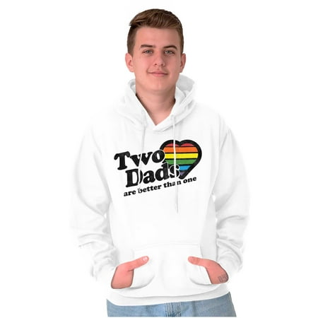 Two Dads Better Than One Gay Pride Hoodie Hooded Sweatshirt Men Brisco Brands X